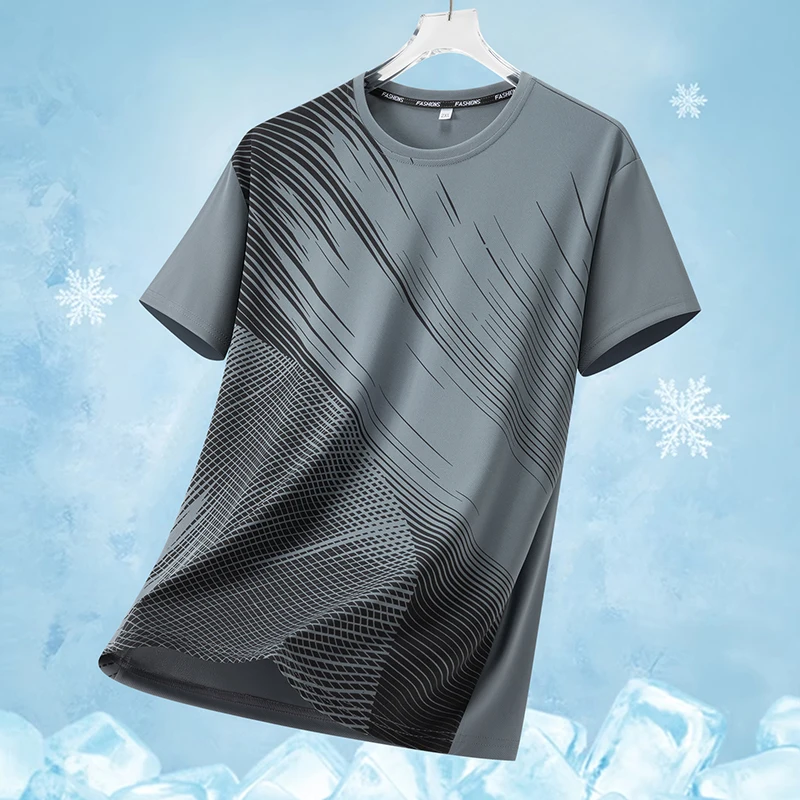 T-shirt da uomo per l'estate T-shirt ampia oversize casual T-shirt grafiche per abbigliamento sportivo da corsa alla moda T-shirt streetwear di moda - immagine 4