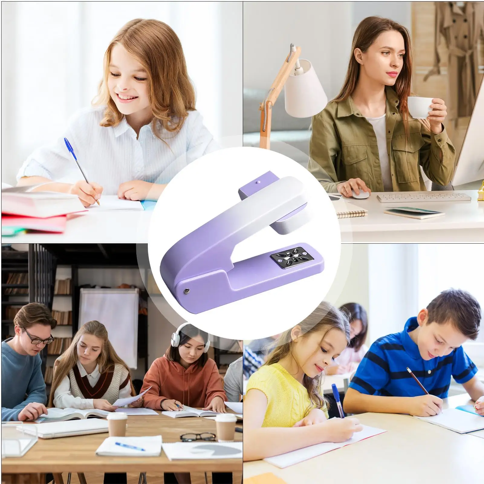 책상용 스테이플러 360도 회전 암 스테이플러 20매 용량 멀티 앵글 스테이플링 기계 사무실용 데스크 액세서리