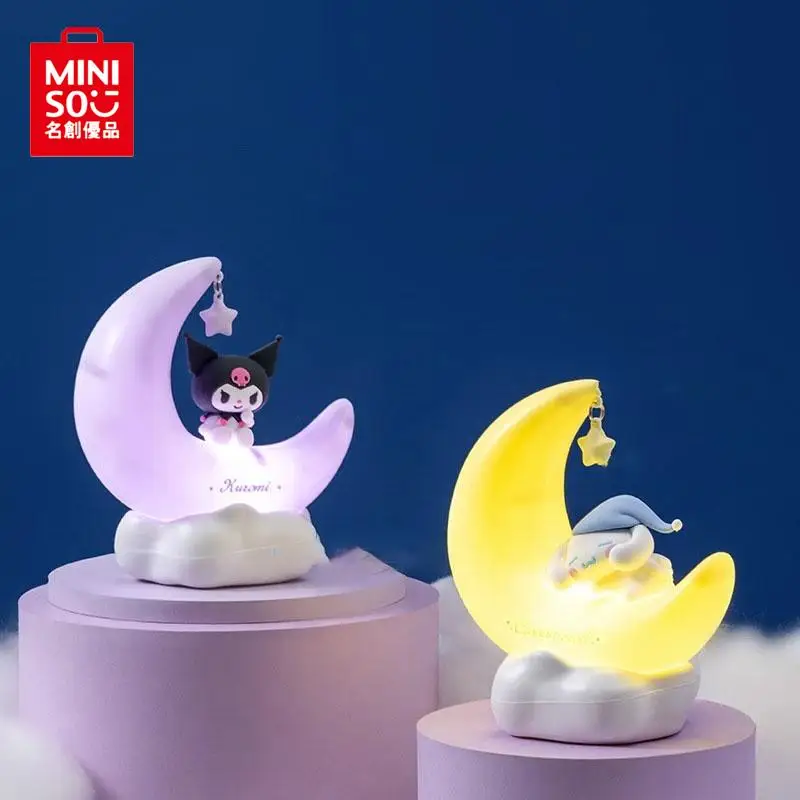 

MINISO Kuromi Cinnamoroll Kawaii Moon Buds Sweet Dream Led Table Lamp Cartoon Cute Luminous Ornament Atmosphere Night Light