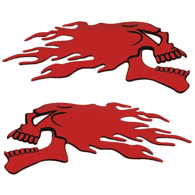 Skull Car Decal 3D Car Body Skull Shape Stickers 2Pcs Creative Car Decal Bumper Stickers Car Side Decal Decorative Car Stickers