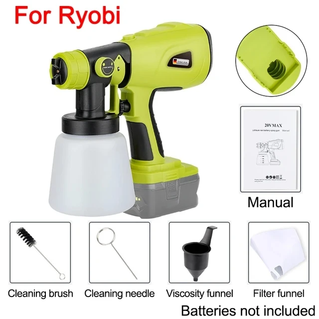1000ml Cordless Electric Spray Gun Paint Sprayer Auto Furniture Steel Coating Ai