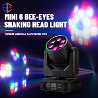 100W 6 Bee Eyes Moving Head 4in1 LED Mini Laser Beam Spot Light Stage Lighting DMX512 Remote Control For DJ Disco KTV Wash Light 1
