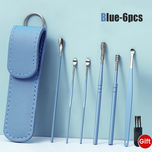 PCS Soft Silicone Earwax Remover Portable Ear Cleaner Stainless Steel Earwax 2 Head Ear Picks Earwax Curette Remover Ear Pick