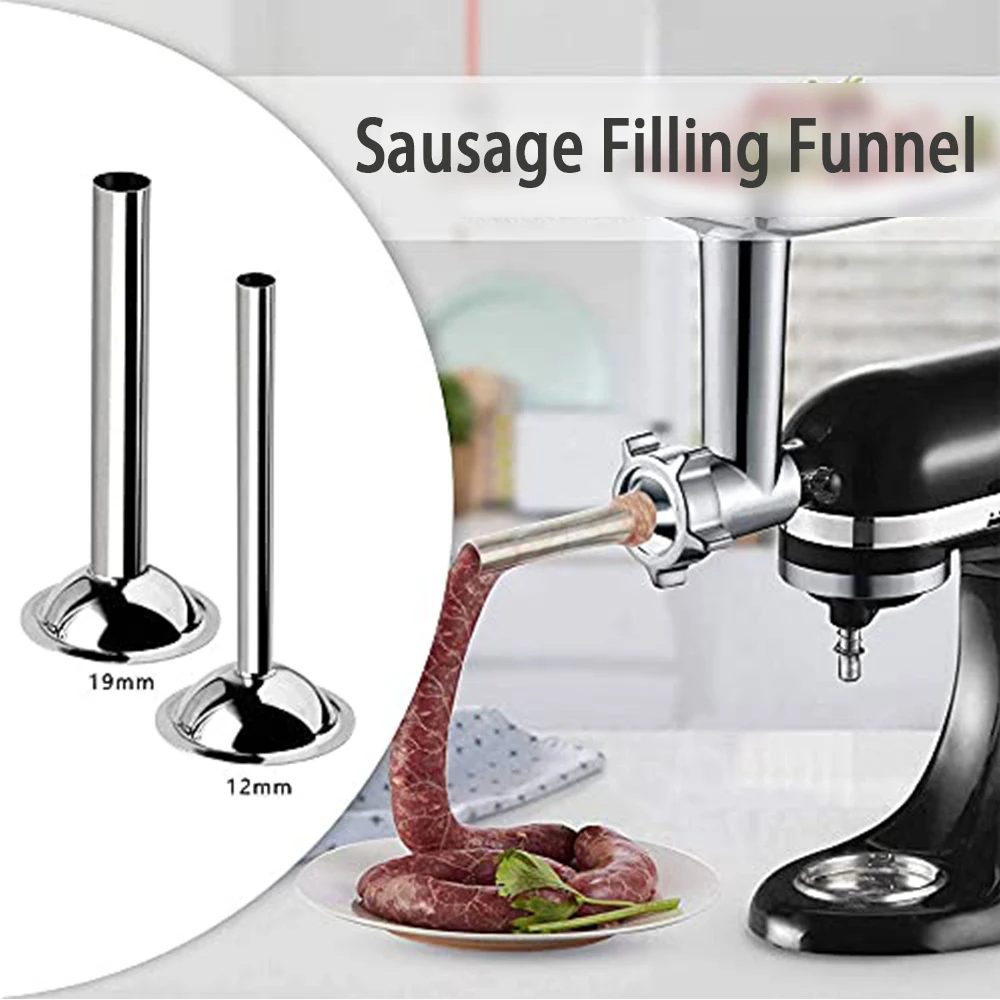 Stainless Steel Tube Kit Includes Two For Sizes for Creating Varieties of Homemade Sausages Easily and Quickly
