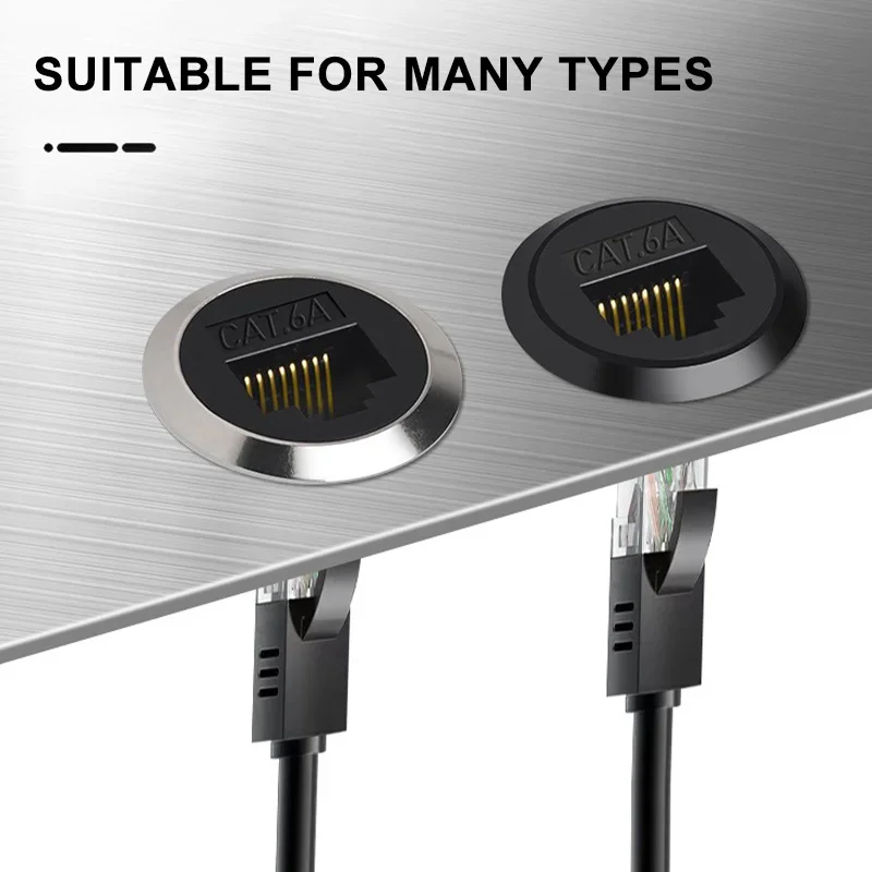 High-Speed CAT6A Ethernet RJ45 Metal Connector Socket