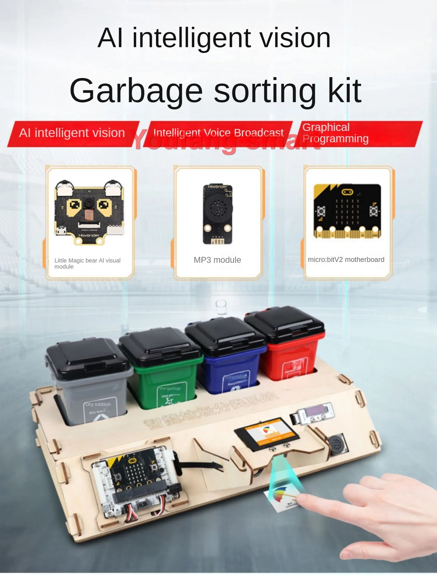 Abfalls ortier roboter Kit Ai Vision Abfall klassifizierung mit Audio übertragung für Micro:Bit V5.0 Roboter DIY Kit Open Source Roboter – Detail 7