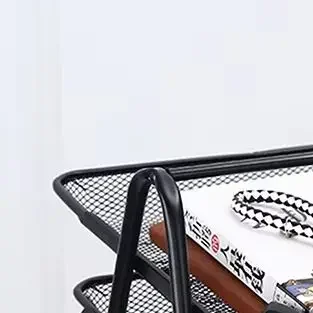 3층 파일 트레이 주최자 사무용품 데스크탑 금속 스토리지 관리 랙 메쉬 다기능 파일 랙