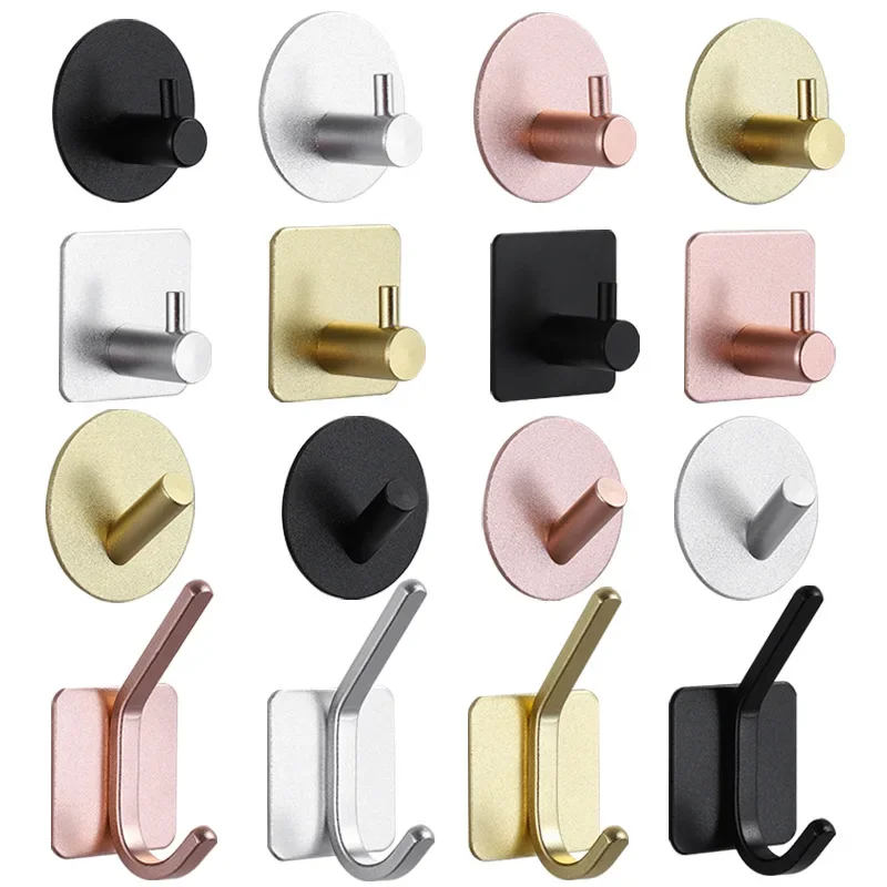 Self-adhesive Wall Stickers Hooks For Bathroom Kitchen Organizer Hook Hanging Towel Robe Cloth Key Bag Door Motorhome Hanger