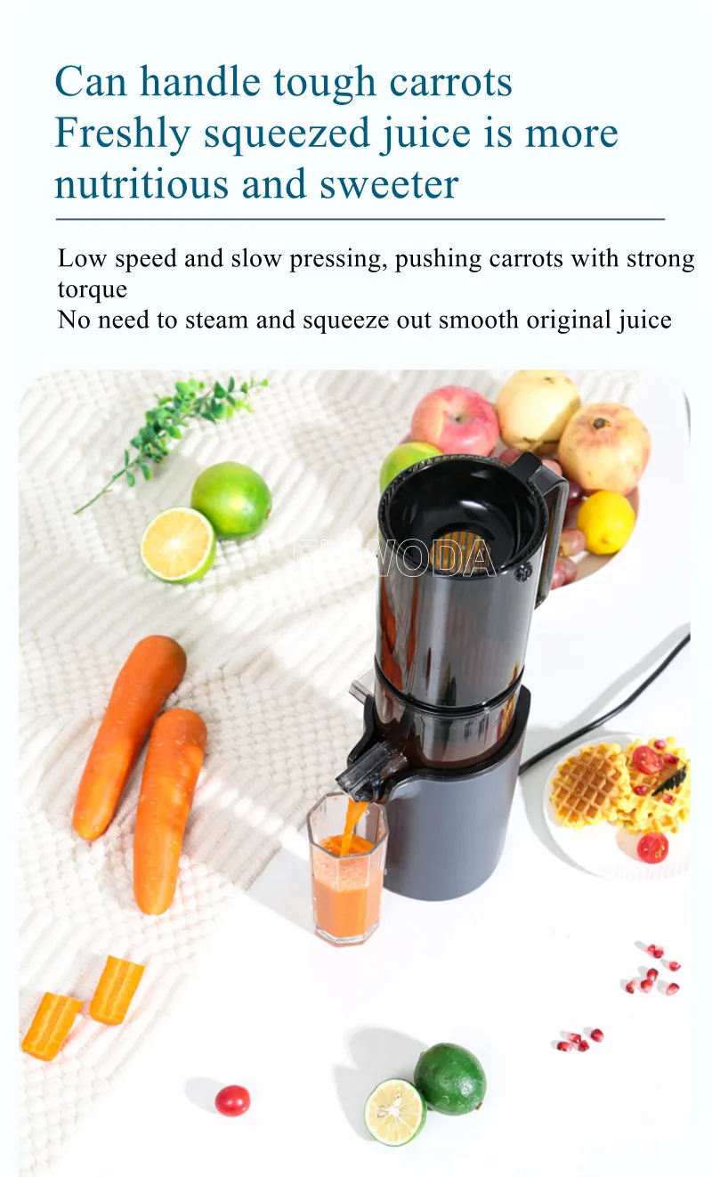 200W Juicer Electric Juicer Fruit Mini Blender No Blade For Shakes and Smoothies Juicer Celery, Carrots Juicer 6