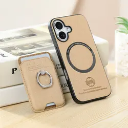 Luxury 2 - in - 1 Detachable Leather Case with Magnetic Card Cover - Honor 300 (Khaki)