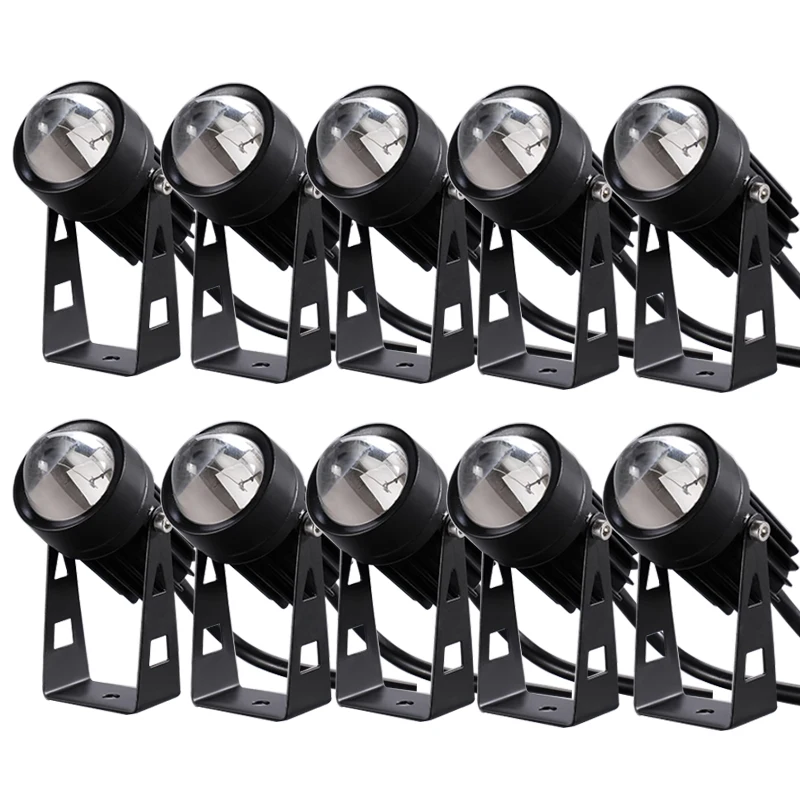 10PCS Outdoor LED Spotlight led wall light led landscape lighting Waterproof Wall Lamp Narrow Beam Angle LED Floodlight 6W Spot Lamp Long Distance Wall Washer