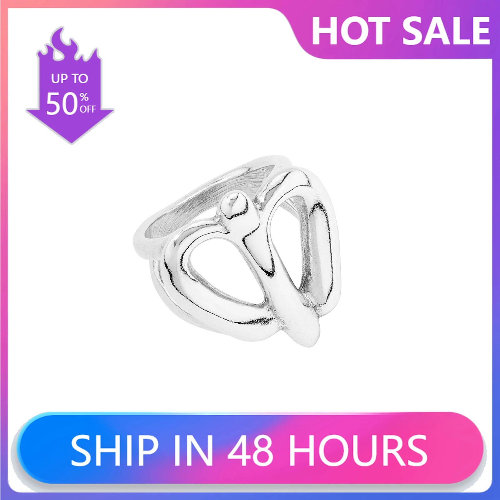 

2024 оригинальный новый продукт Испания UNO de 50 Ювелирные изделия модное персонализированное кольцо неправильной формы женский высококачественный подарок на день Святого Валентина