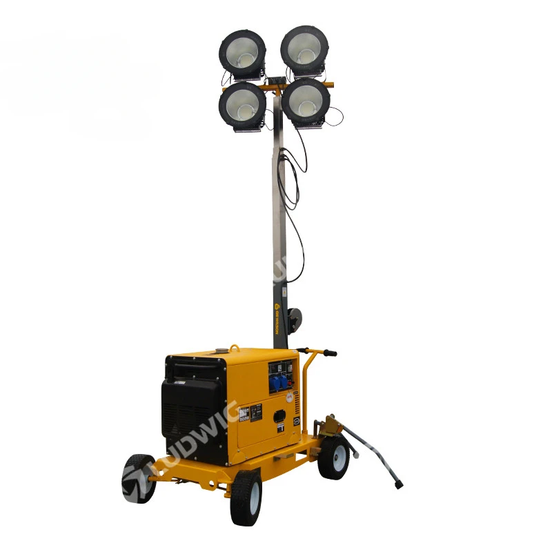 

LED Construction Mobile Light Tower Diesel Silent Generator For Outdoor Night Lighting