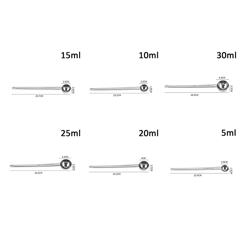 Coffee Scoops Long Handle Stainless Steel Milk Coffee Powder Scoop Measuring Spoon Fits Container for Ground