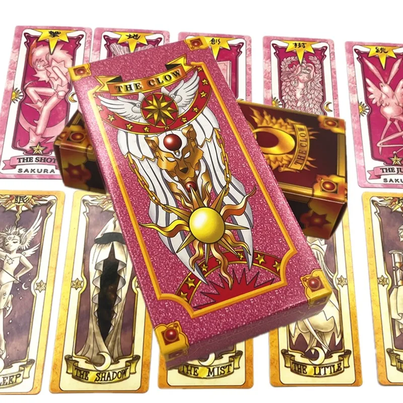Anime Cosplay Cards Anime Cosplay Card Captor Sakura KINOMOTO Clow Cards Tarot Prop Paper Poker Card Funny for Family Friend Party Xmas Accessories anime cosplay cards