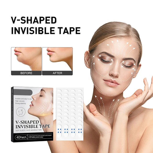 40Pcs/10Sheets/Pack Waterproof V Face Makeup Adhesive Tape Invisible  Breathable Lift Face Sticker Lifting Tighten Chin - AliExpress