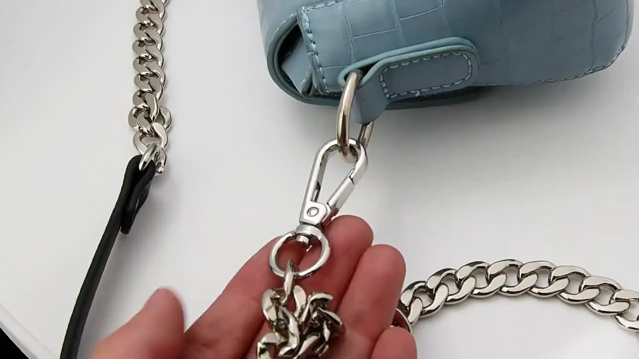 Tas ketting DIY 50 cm-160 cm vervanging schouder crossbody tas riem zwart PU lederen handvat met 9 mm goud, zilver, zwart metalen kettingen ketting riem (kleur: goud, maat: 160 cm