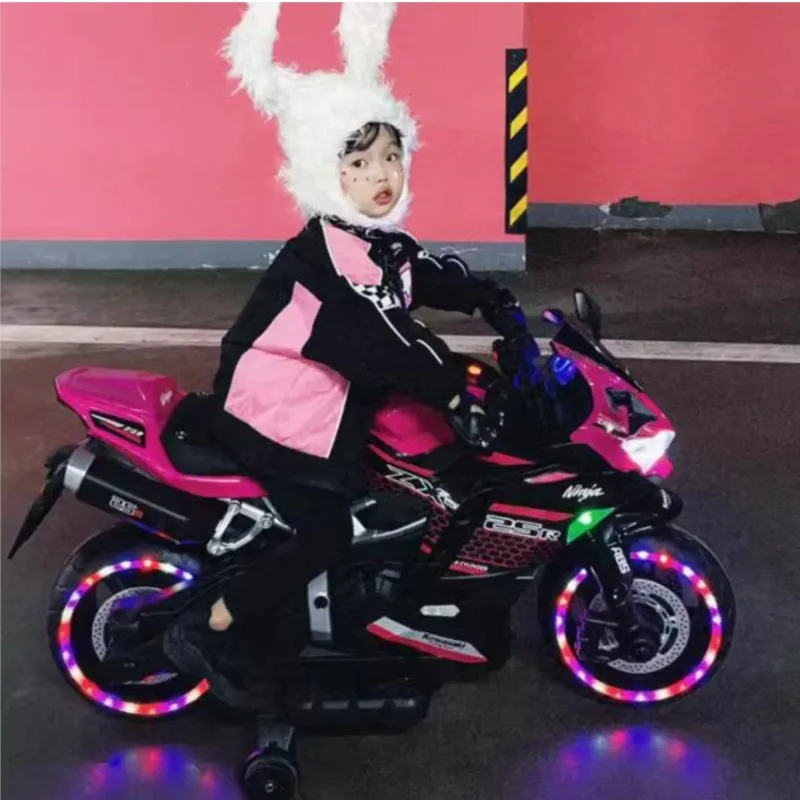 Two-Wheeled Motorcycle for Children, Electric Motor for Baby Boys and Girls, Can Sit Double Adult Motorcycle