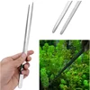Stainless Steel Aquarium Tweezers Pliers Fish Tank Water Grass  Clip Quatic Plants Straight Elbow Clips Aquarium Cleaning Tools 2