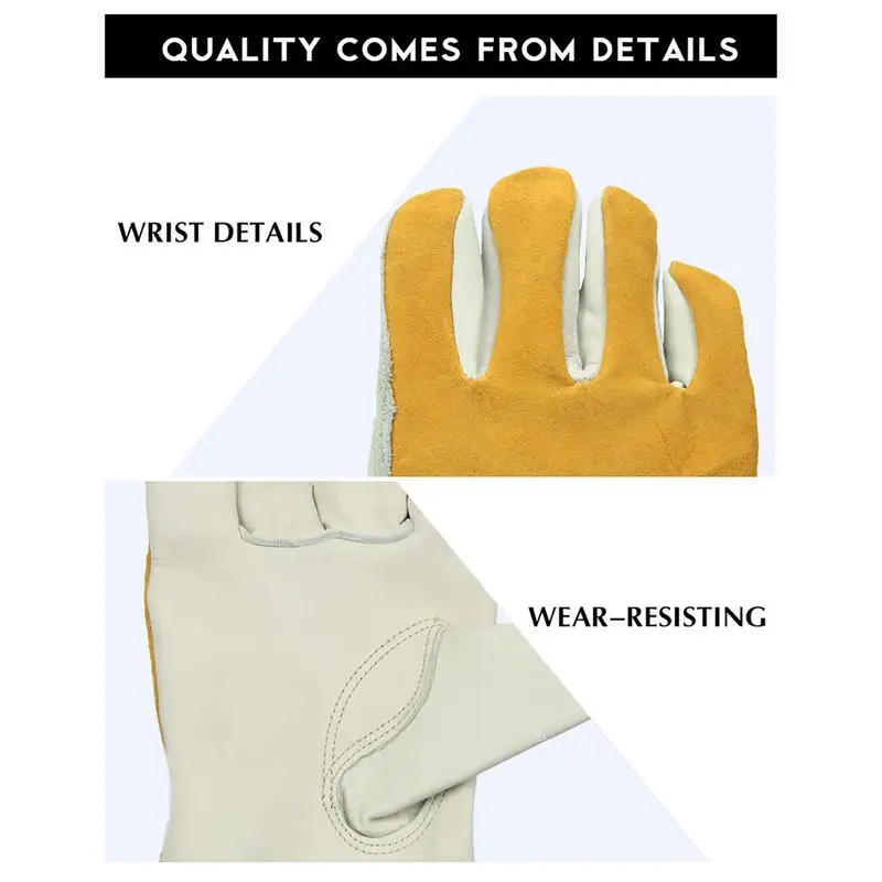 1 Pair Cowhide Leather Work Gloves for Welding Garden Sports Motorcycle Driver work gloves,protective gloves