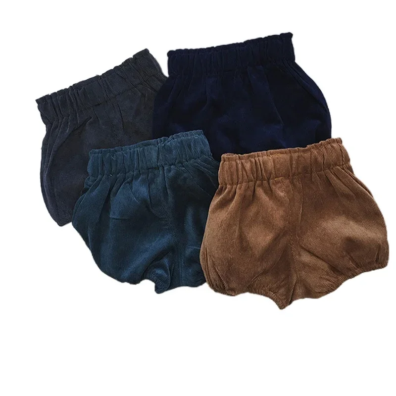 Fall Winter New Baby Girls PP Pants Corduroy Shorts Bloomers Cute Triangle Bread Pant Cotton Toddler Boys Shorts 1-5T