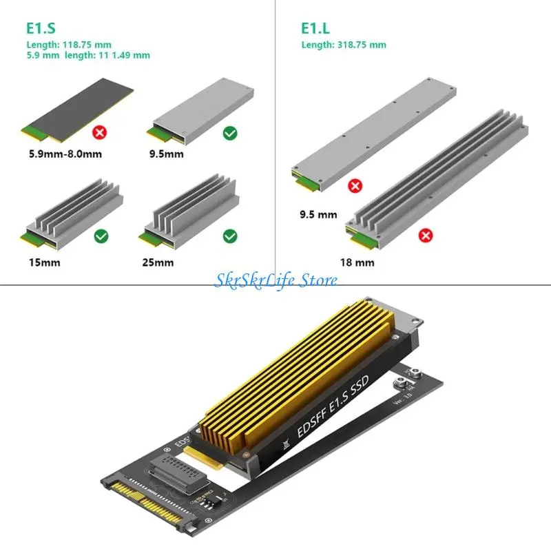E65E EDSFF E1.S SFF8639 U.2 변환기 카드는 빠른 속도의 NVM..