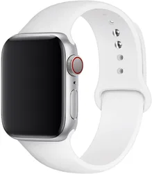 Versatile Silicone Smartwatch Band - Premium Strap Replacement in Multiple Sizes - 42 44 45 49mm M - L (White)
