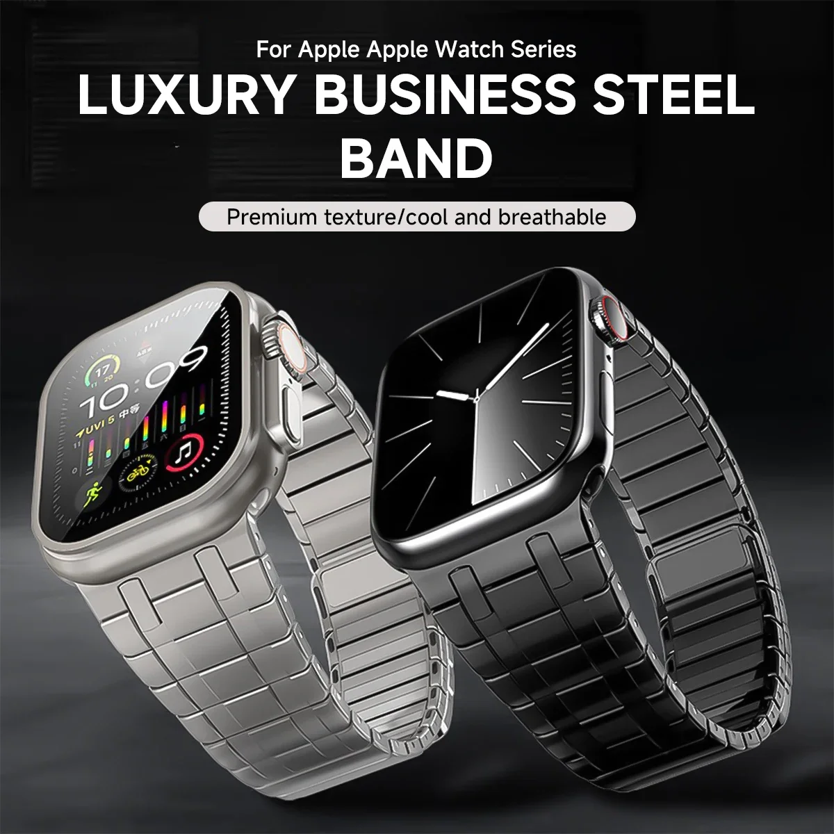 Sleek Magnetic Stainless Steel Watch Band - Premium Metal Strap