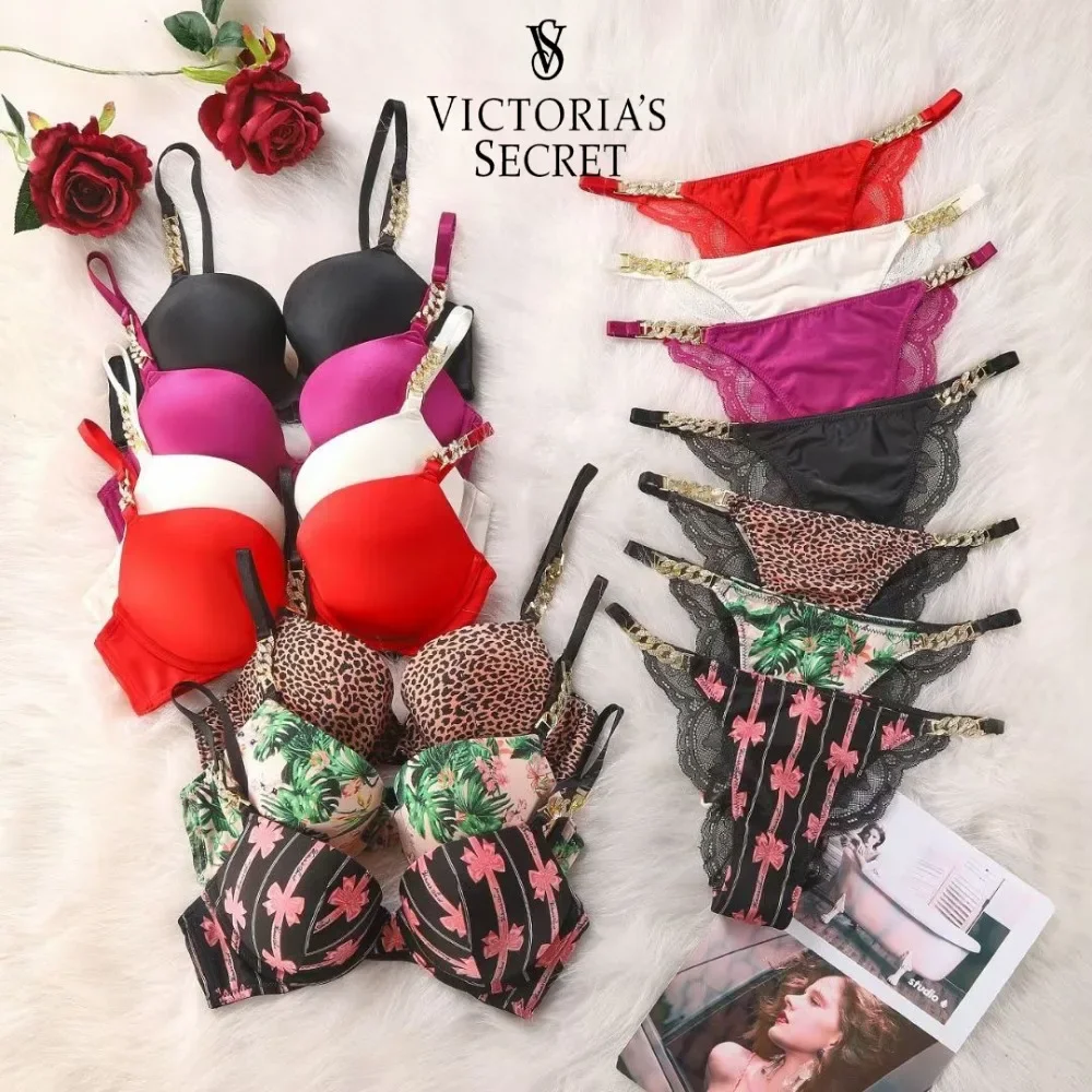 Women's Sexy Lace Lingerie Set Trim Soft Adjustable Comfortable Seamless Shapewear Victoria's Secret Lingerie Bra and Panty Set