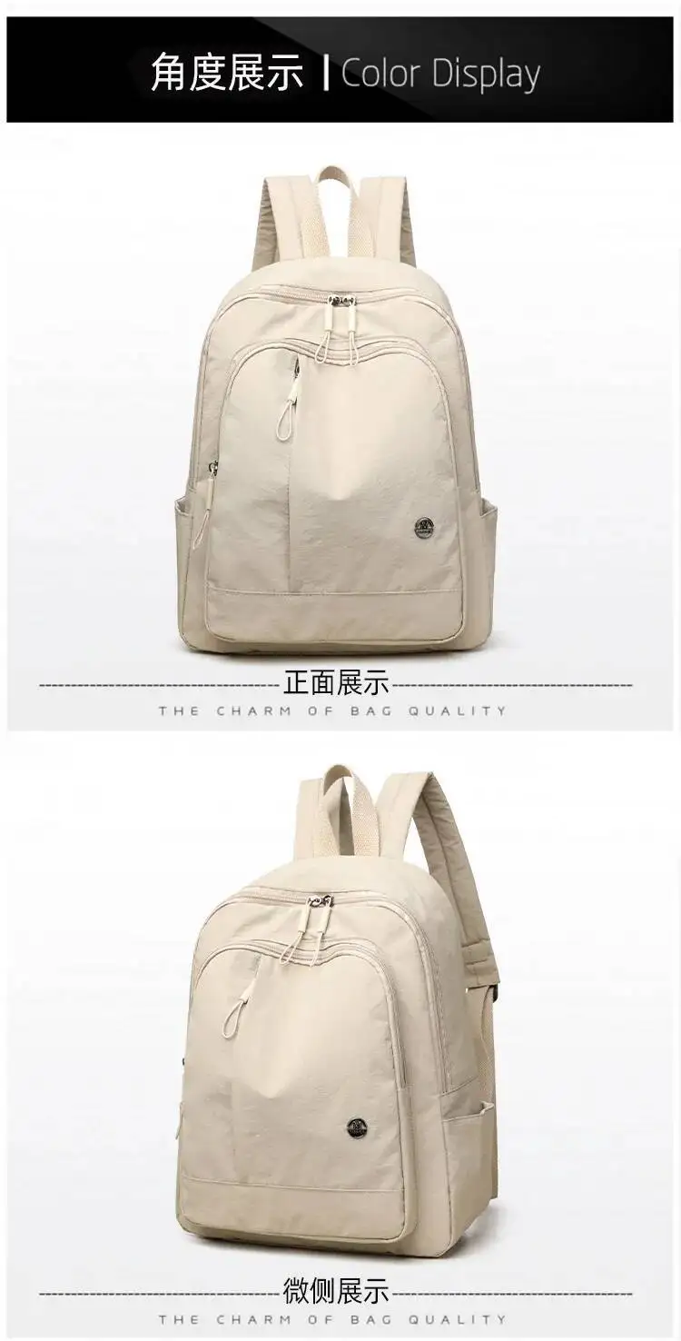 Neue Casual Mode Einfache Oxford Tuch Vielseitig Große Kapazität Multi Schichten Doppel Schulter Taschen frauen Leichte Rucksack – Detail 20