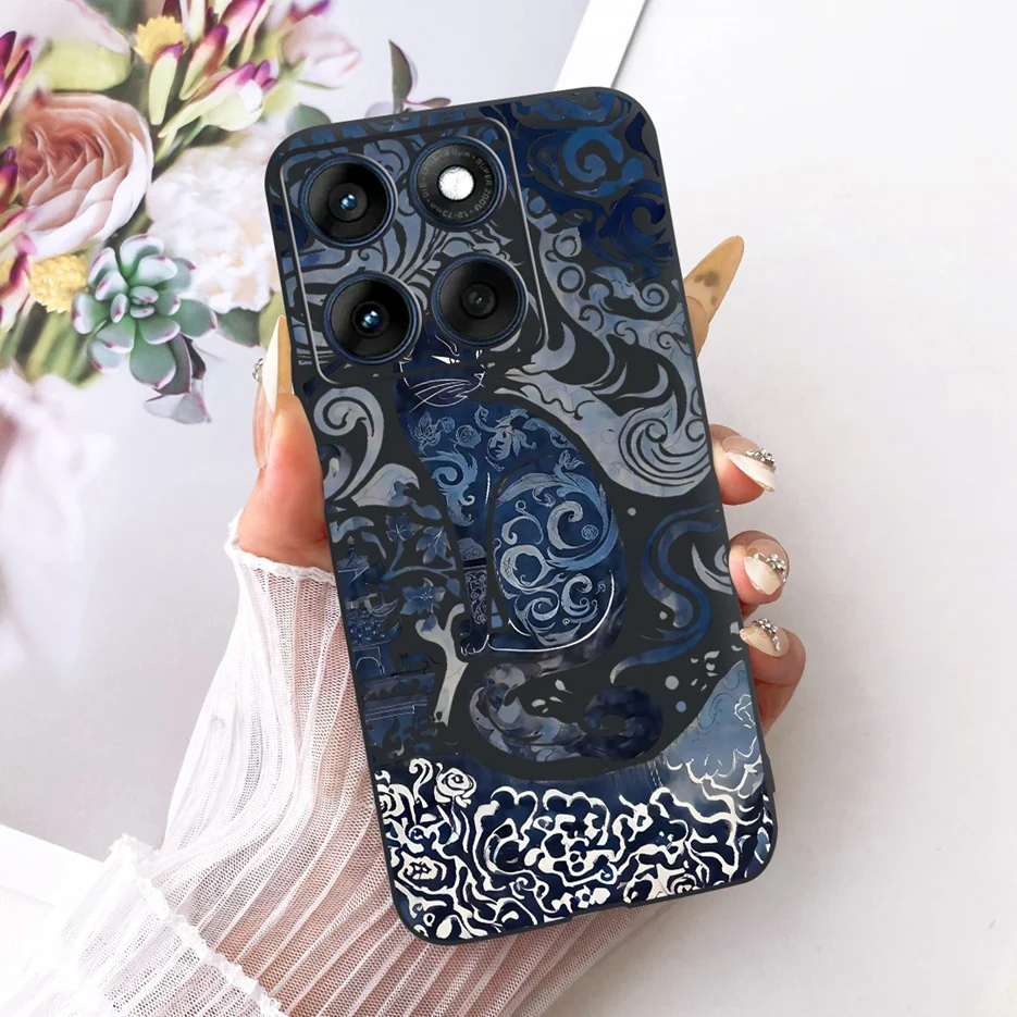 Luxury Butterfly Tree Painted Silicone Case for Motorola Edge 60 Series
