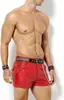 Arjen Kroos Men's PU Leather Shorts Sexy Rave Hot Short Pants with Pockets 6