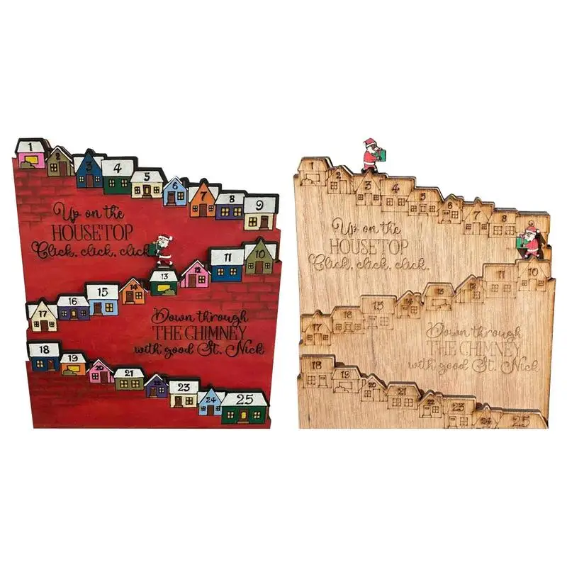 

Рождественский деревянный календарь, Многофункциональный замок Санта-Клауса, календарь для рождества, товары для обратного отсчета