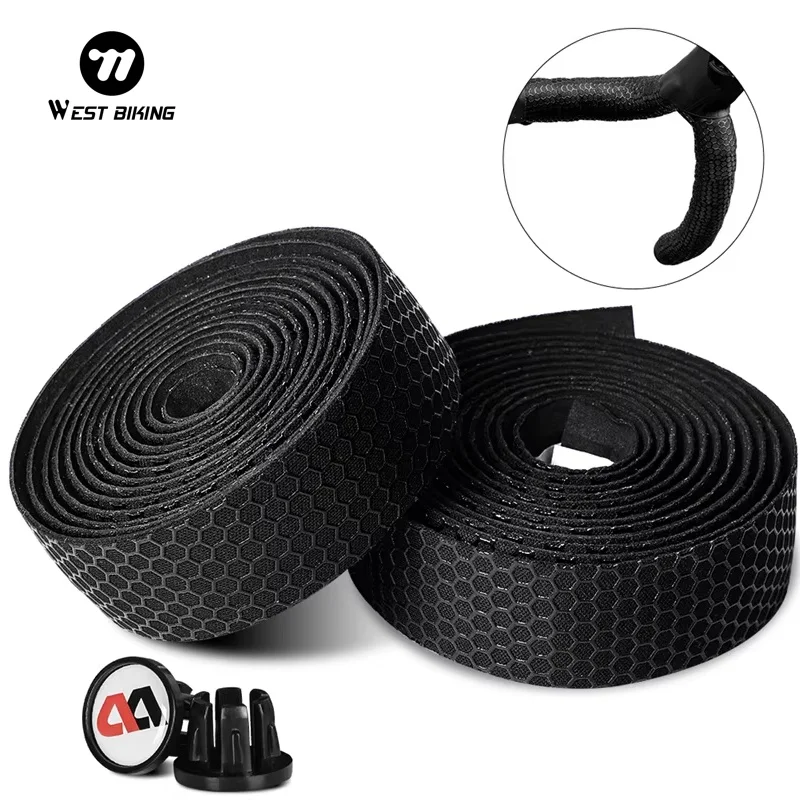 WEST BIKING Professional Soft Road Bike Handlebar Tape PU EVA Anti-slip Bike Bars Grips Tape Cycling Bicycle Handlebar