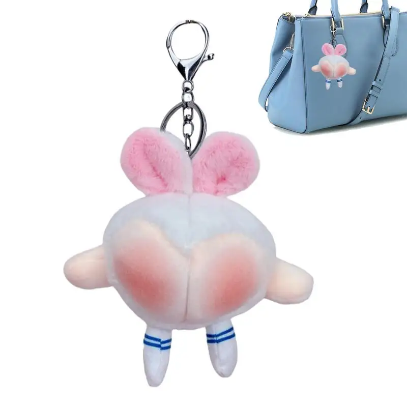 

Backpack Keychains Peach Bunny Fidget Mini Keychain Funny Novelty Mini Plush Keychain For Women Girls Birthday Valentines Day