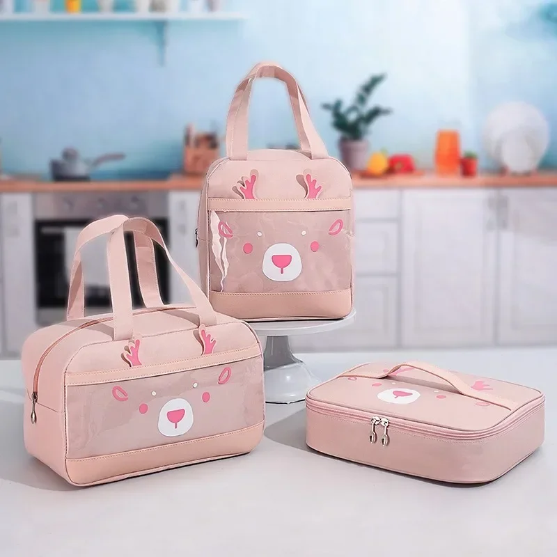 

Cartoon portable lunch bag thickened aluminum foil lunch box bag large capacity insulation new handbag student meal bag