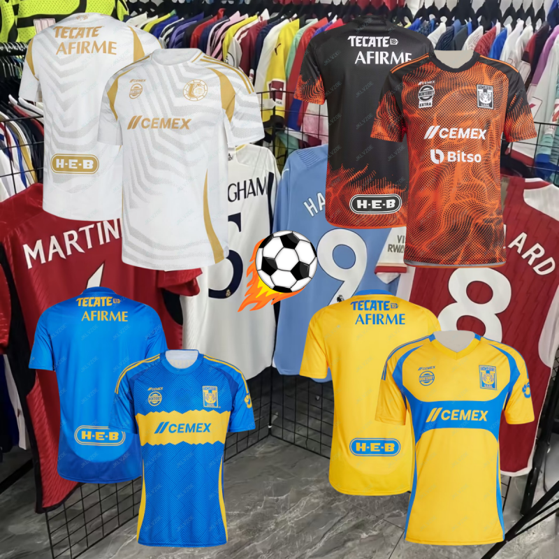 25 Popular Football Series Tigres UANL Training Clothes Same Style Trendy Men's Sports Jersey Adult Men's Soccer T-shirt Moto