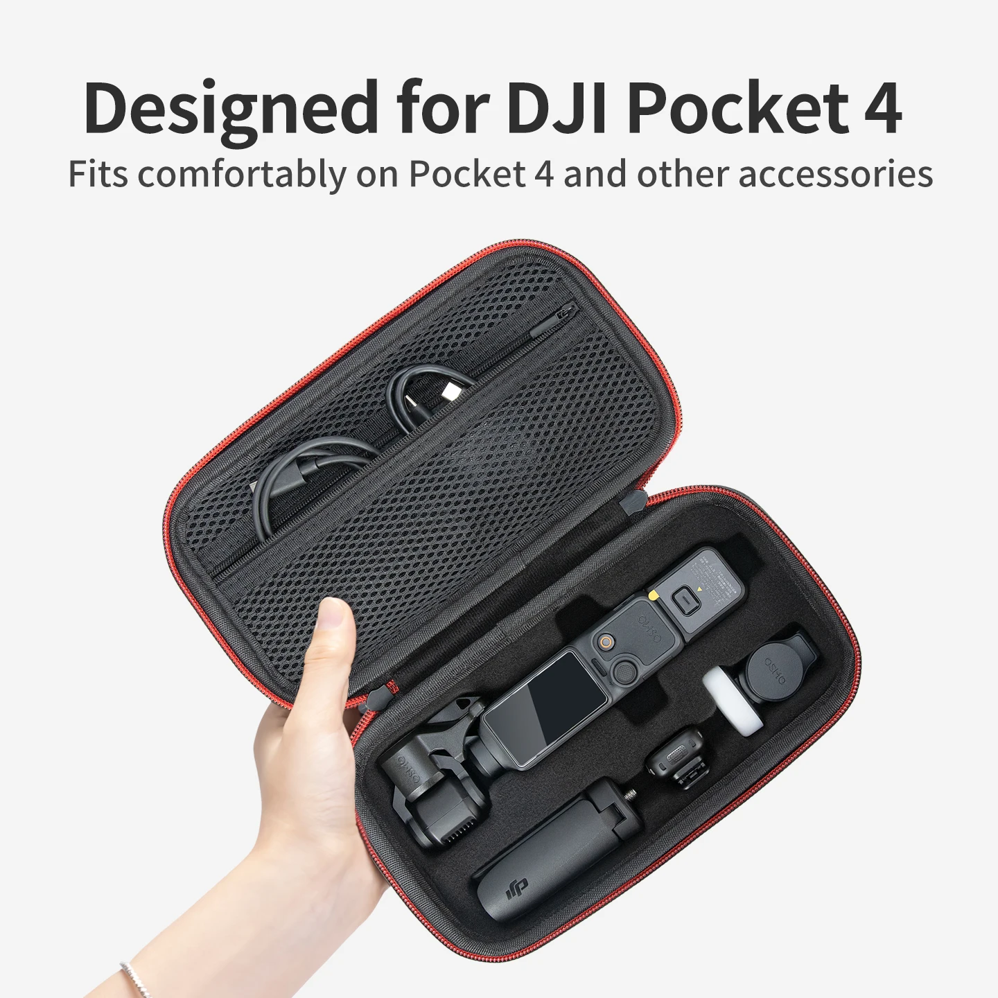 포켓 4용 휴대용 케이스 DJI 오즈모 포켓 4 액세서리용 스트랩이 있는 휴대용 하드 쉘 보호 충격 방지 보관 가방
