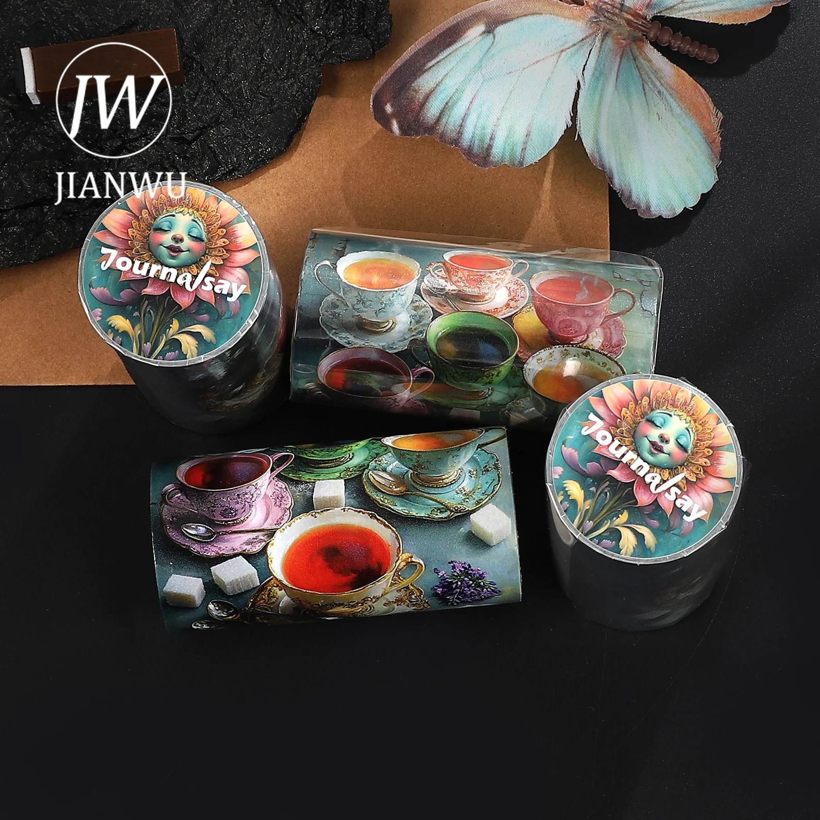 JIANWU 80mm * 204cm 빈티지 앨리스의 동화 모험 풍경 소재 콜라주 와시 테이프 크리 에이 티브 DIY 저널 문구