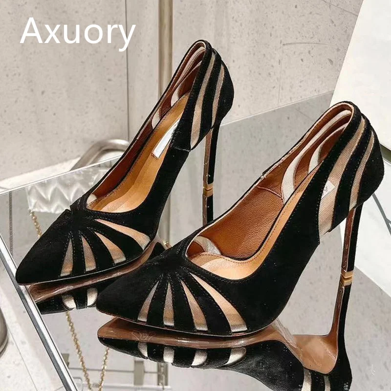 

2023 New Fashion Women's Lace cut out high heels Pointed slender heel Sexy Style High Quality Party Shoe