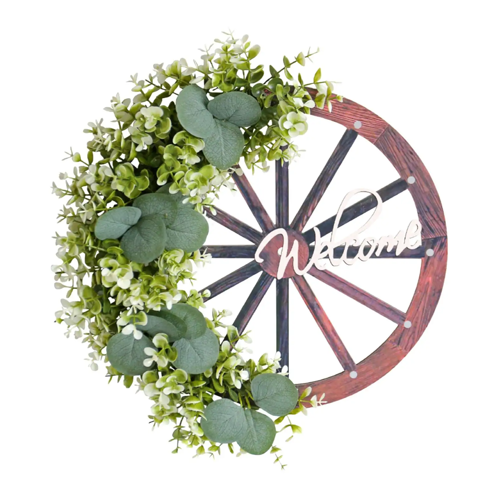 Artificial Floral Wreath Spring Front Door Wreath Gift Decor Wood Summer Decoration Realistic for Walls Decor Multipurpose