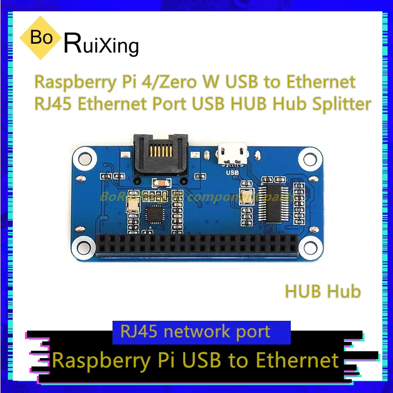 1 Pz/Lotto Eth-Usb Hub Hat Raspberry Pi 4/Zero W Usb A Ethernet Rj45 Porta Ethernet Hub Usb Splitter