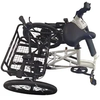 Tricycle de vélo électrique pliable à 3 roues pour adultes hors route avec panier de chargement vélo électrique à gros pneus de 20 pouces pour hommes pliant 2