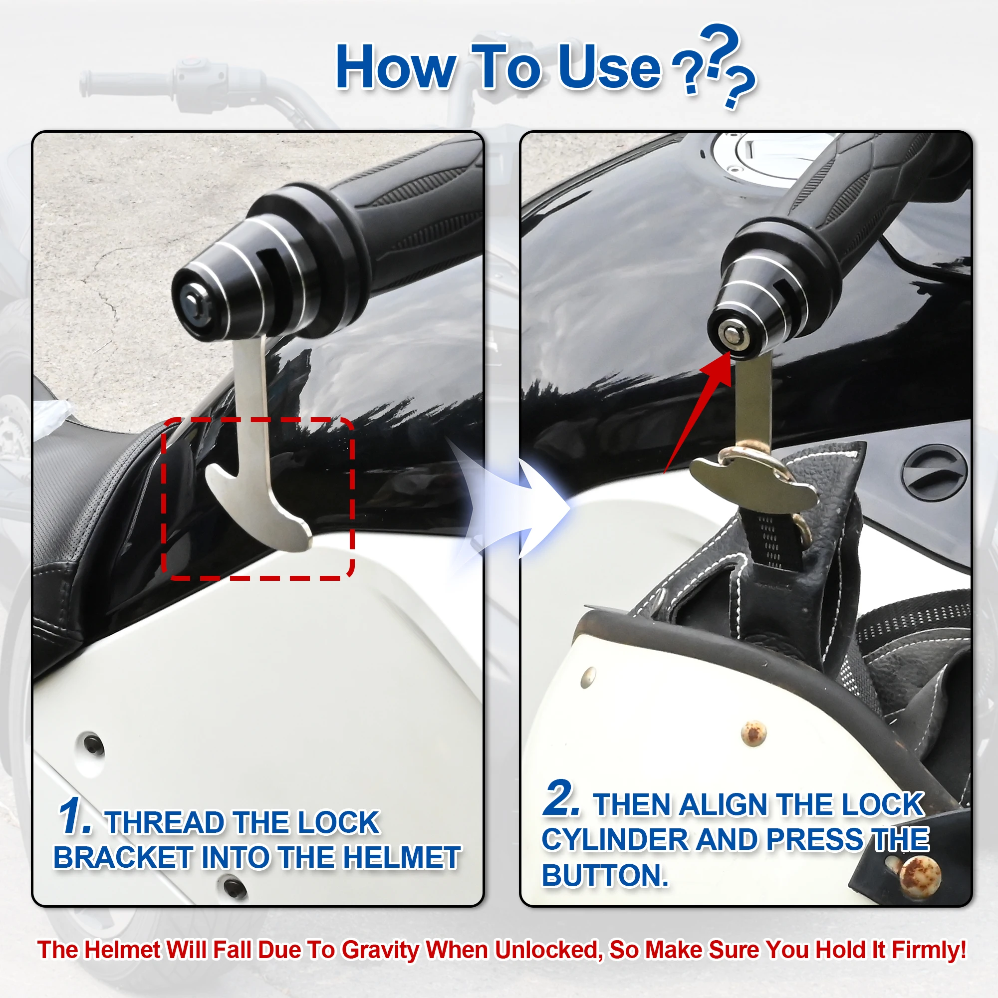 High Quality CNC Aluminum Handlebar Helmet Lock for Can Am