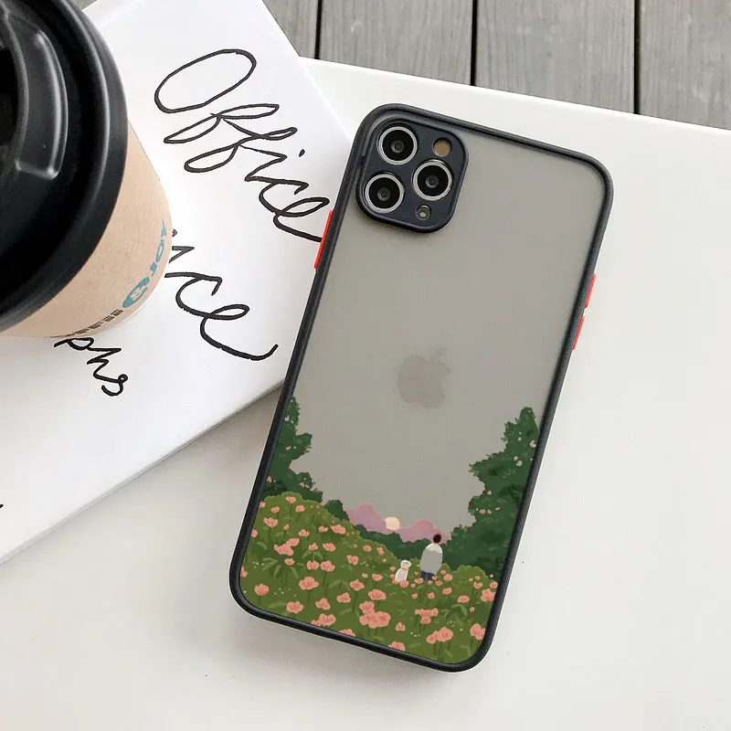 Landschaft Mädchen niedliche Illustration Telefon Fall für iPhone 16 15 13 12 11 Pro Max Mini Se2 7 8 14 plus xs x xr stoß feste Rückseite – Detail 8