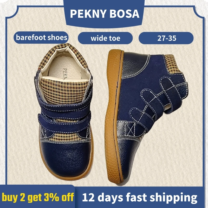 PEKNY BOSA kids shoes Ankle boots children Barefoot Hiking Shoes Outdoor Flexible Climbing Sneakers zapatos niña 부츠 신발 ブーツ