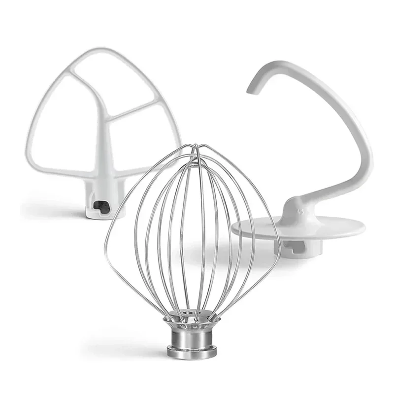 Stand Mixer Attachment Set of 3-Wire Whip / Dough Hook / Mixing Paddle Fit For Kitchenaid Mixers mixer accessories