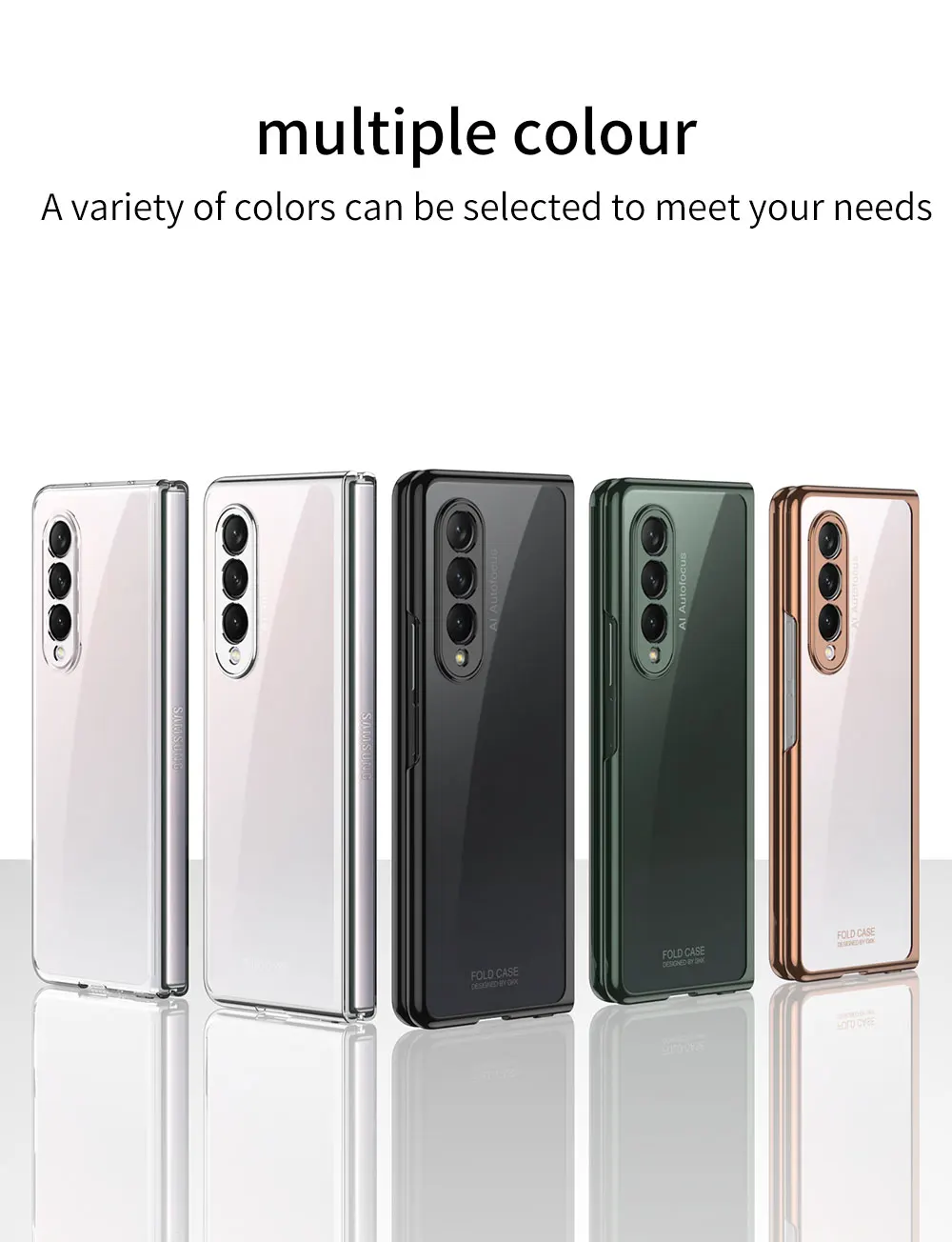 Luxury Plating Screen Glass Case For Samsung Galaxy Z Fold 3 Camera Protection H