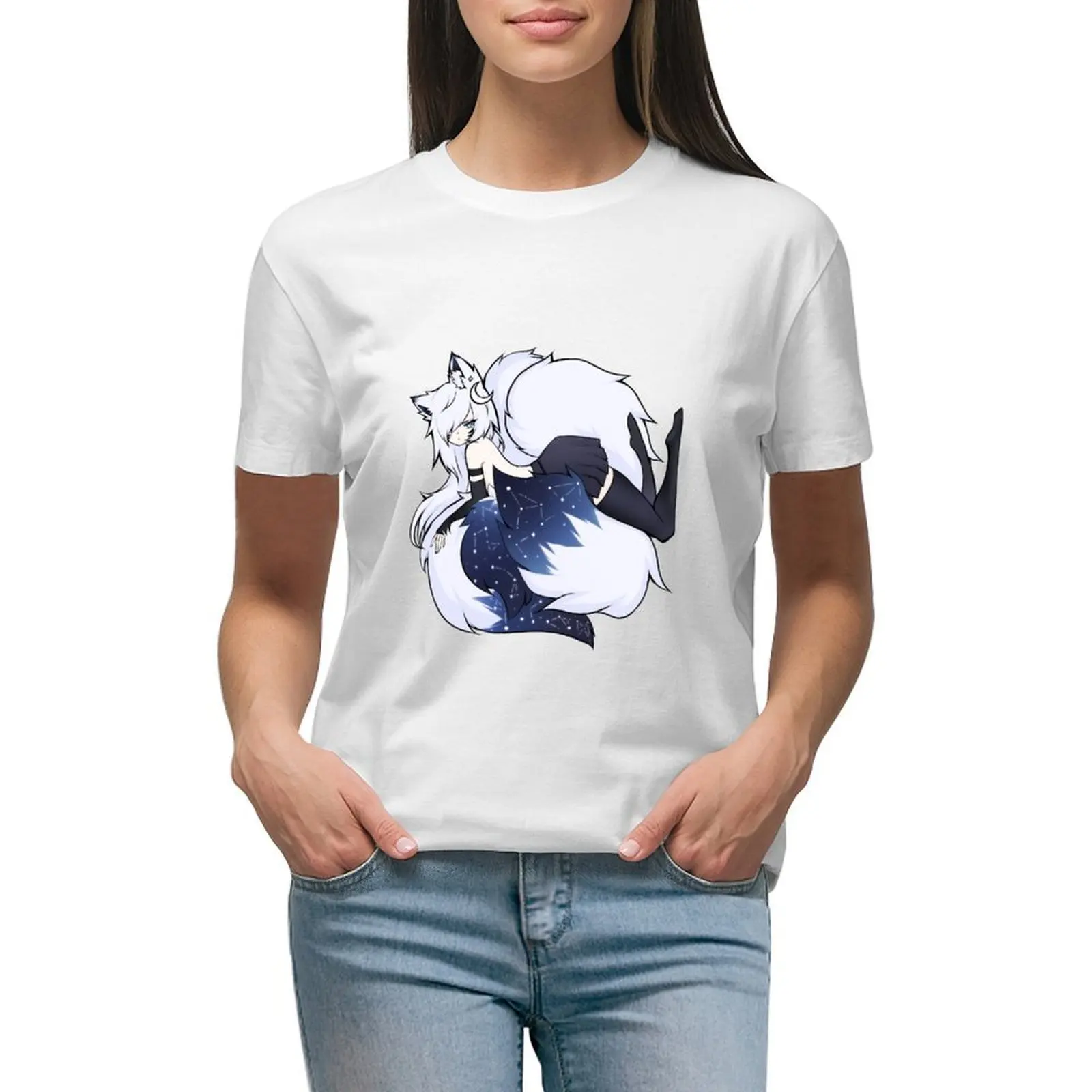 

Starlight Tails - MysticLight The Starlight Kitsune T-shirt summer tops Womens graphic t shirts