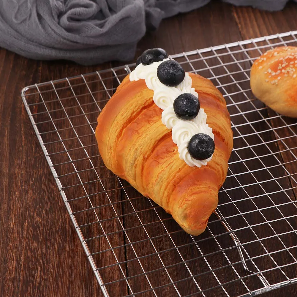 Kitchen Accessories Grid Mesh Baking Cooling Rack Wear-resistant Rectangular Barbecue Holder Shelf Nonstick Oil Drain Rack Oven